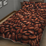 Coffee Beans Print Quilt Bed Set