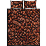 Coffee Beans Print Quilt Bed Set