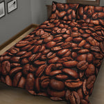 Coffee Beans Print Quilt Bed Set