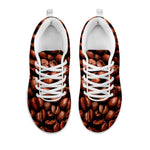 Coffee Beans Print White Sneakers