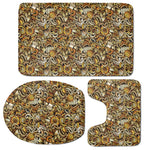 Coffee Drawing Pattern Print 3 Piece Bath Mat Set
