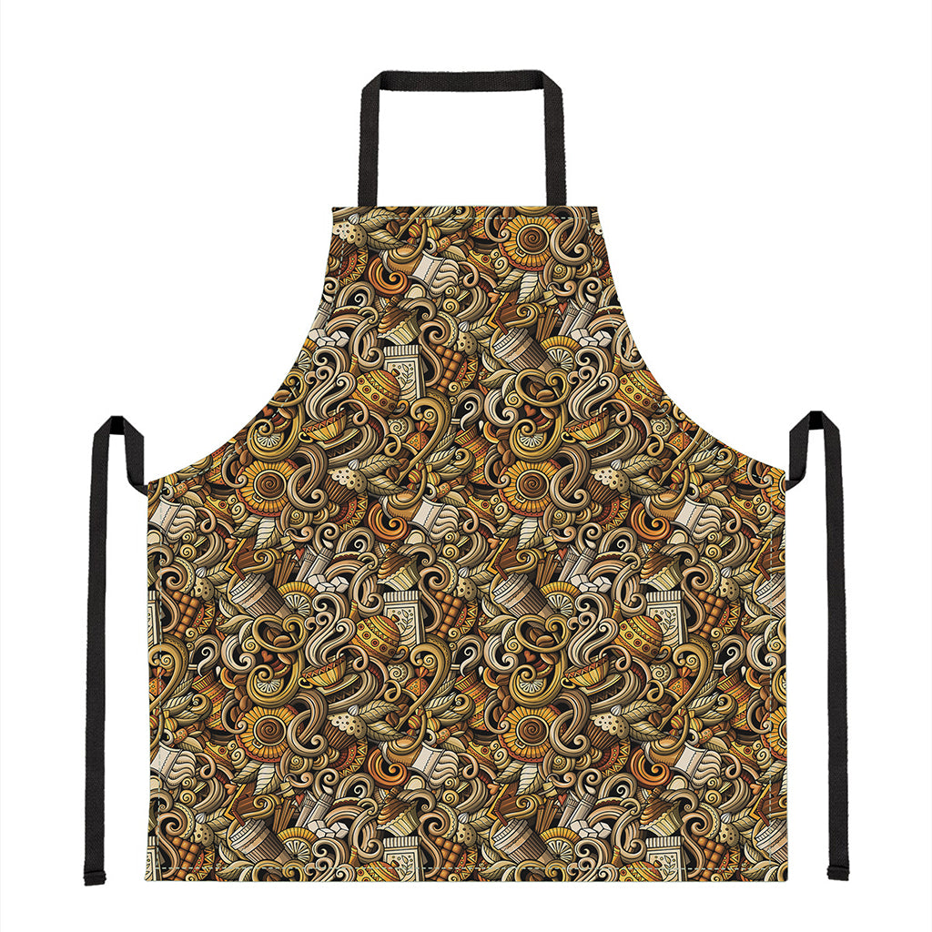 Coffee Drawing Pattern Print Apron