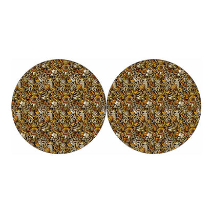 Coffee Drawing Pattern Print Car Coasters