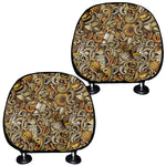 Coffee Drawing Pattern Print Car Headrest Covers