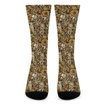 Coffee Drawing Pattern Print Crew Socks