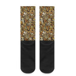 Coffee Drawing Pattern Print Crew Socks