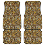 Coffee Drawing Pattern Print Front and Back Car Floor Mats