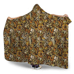 Coffee Drawing Pattern Print Hooded Blanket