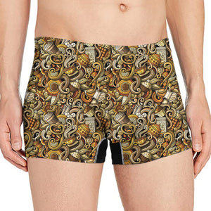 Coffee Drawing Pattern Print Men's Boxer Briefs