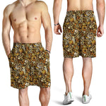 Coffee Drawing Pattern Print Men's Shorts