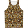 Coffee Drawing Pattern Print Men's Tank Top