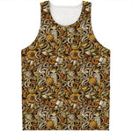 Coffee Drawing Pattern Print Men's Tank Top