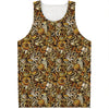 Coffee Drawing Pattern Print Men's Tank Top