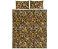 Coffee Drawing Pattern Print Quilt Bed Set