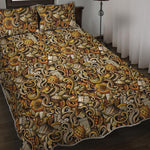 Coffee Drawing Pattern Print Quilt Bed Set