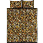 Coffee Drawing Pattern Print Quilt Bed Set