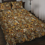 Coffee Drawing Pattern Print Quilt Bed Set