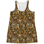 Coffee Drawing Pattern Print Women's Racerback Tank Top
