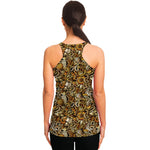 Coffee Drawing Pattern Print Women's Racerback Tank Top