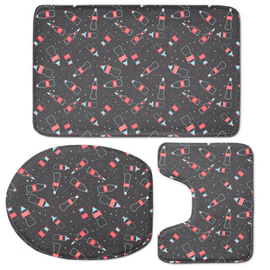 Cola Bottle Pattern Print 3 Piece Bath Mat Set