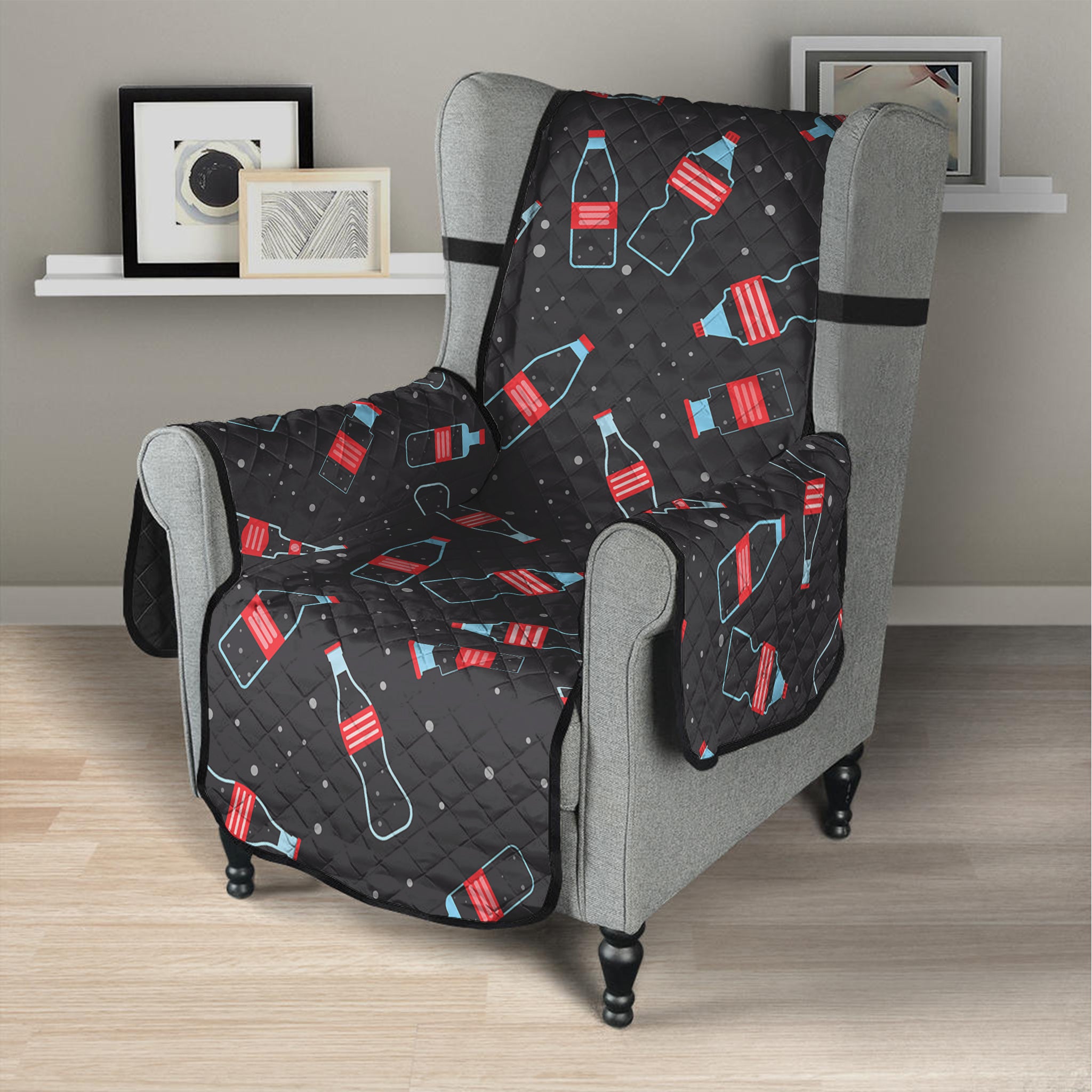 Cola Bottle Pattern Print Armchair Protector