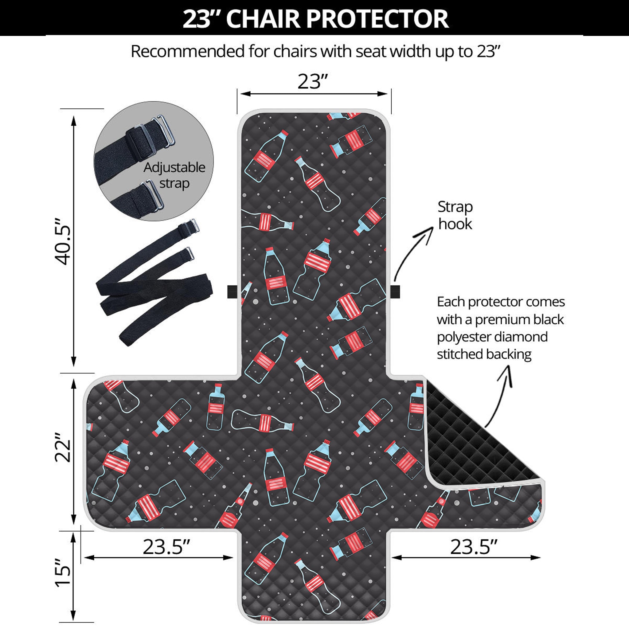 Cola Bottle Pattern Print Armchair Protector