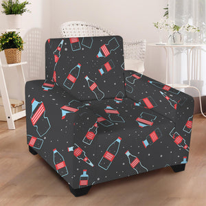 Cola Bottle Pattern Print Armchair Slipcover