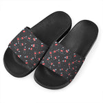 Cola Bottle Pattern Print Black Slide Sandals