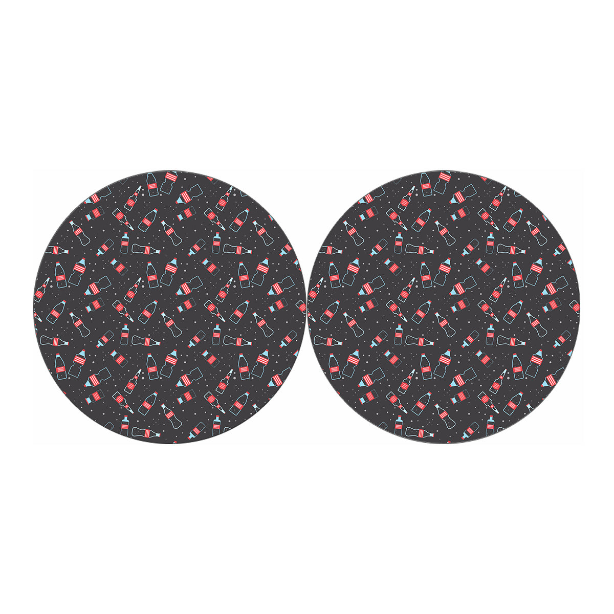 Cola Bottle Pattern Print Car Coasters