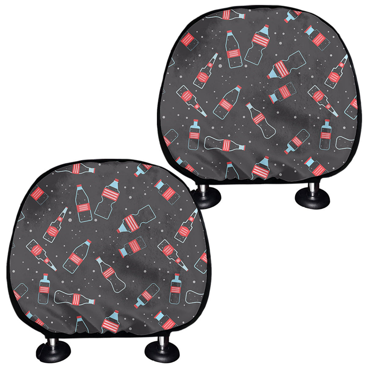 Cola Bottle Pattern Print Car Headrest Covers