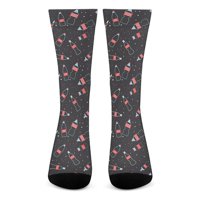 Cola Bottle Pattern Print Crew Socks