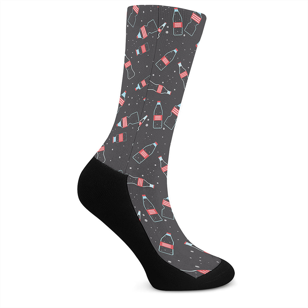 Cola Bottle Pattern Print Crew Socks