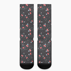 Cola Bottle Pattern Print Crew Socks