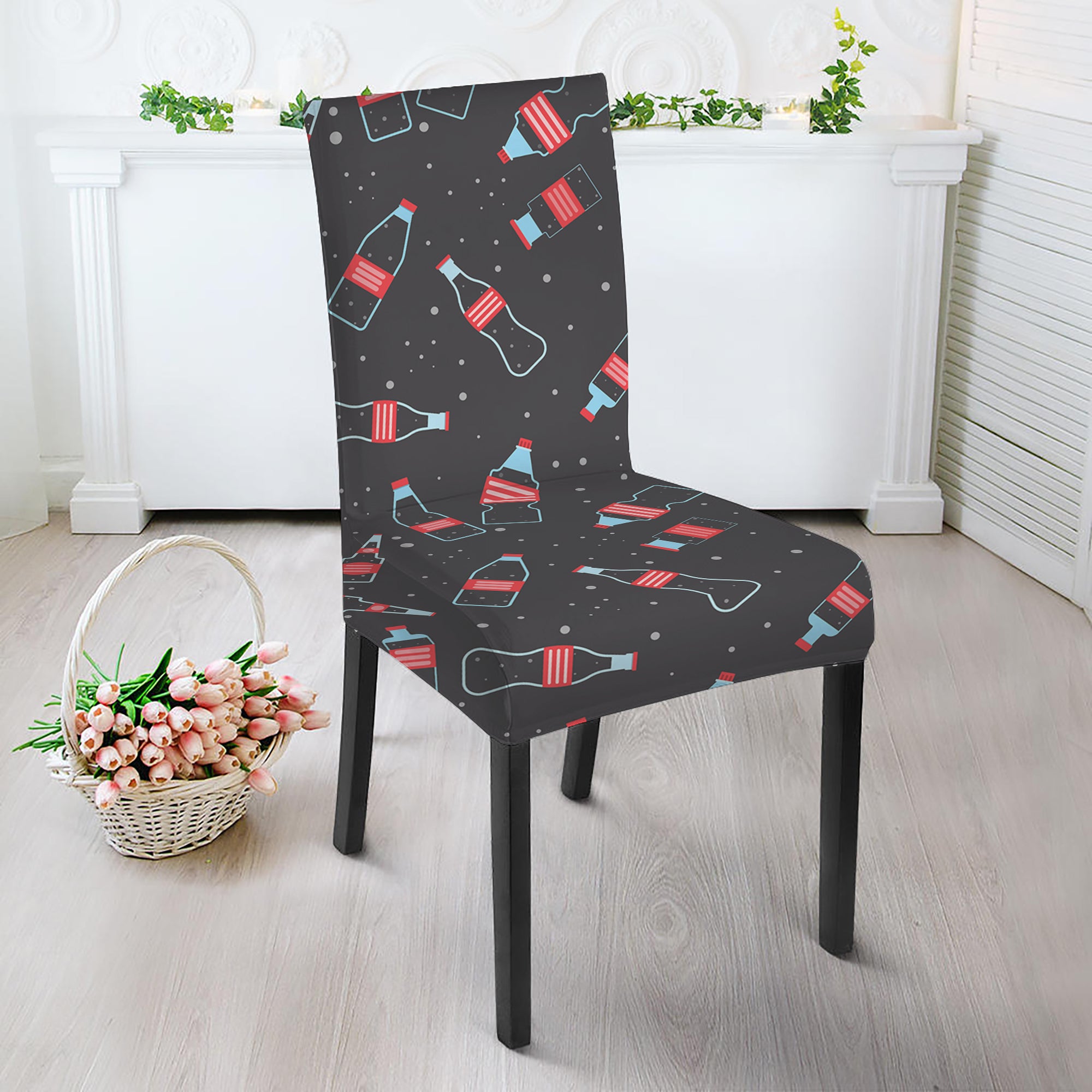 Cola Bottle Pattern Print Dining Chair Slipcover