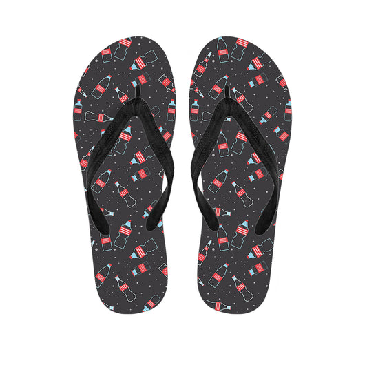 Cola Bottle Pattern Print Flip Flops