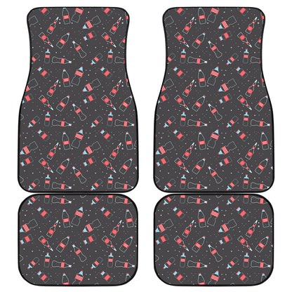 Cola Bottle Pattern Print Front and Back Car Floor Mats