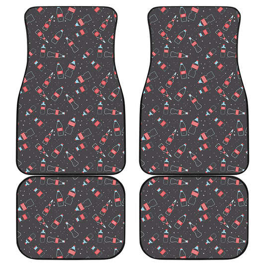 Cola Bottle Pattern Print Front and Back Car Floor Mats