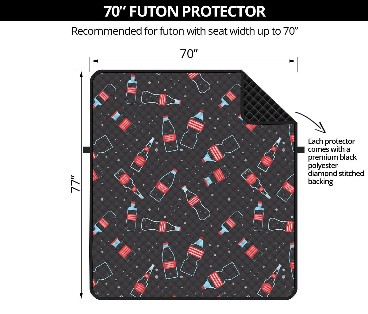 Cola Bottle Pattern Print Futon Protector