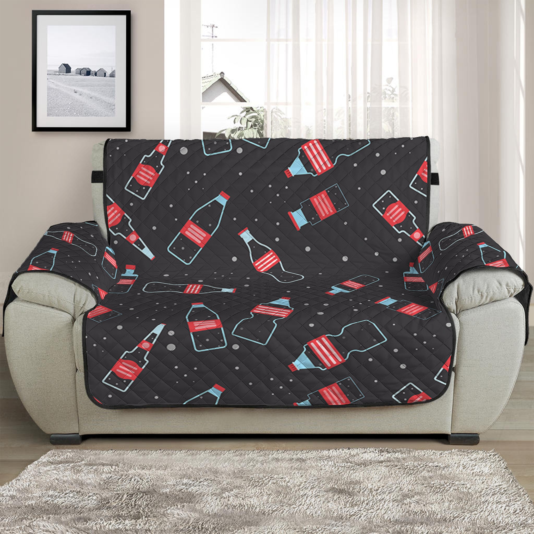 Cola Bottle Pattern Print Half Sofa Protector