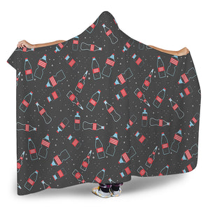 Cola Bottle Pattern Print Hooded Blanket