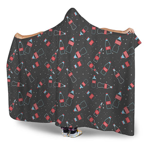 Cola Bottle Pattern Print Hooded Blanket