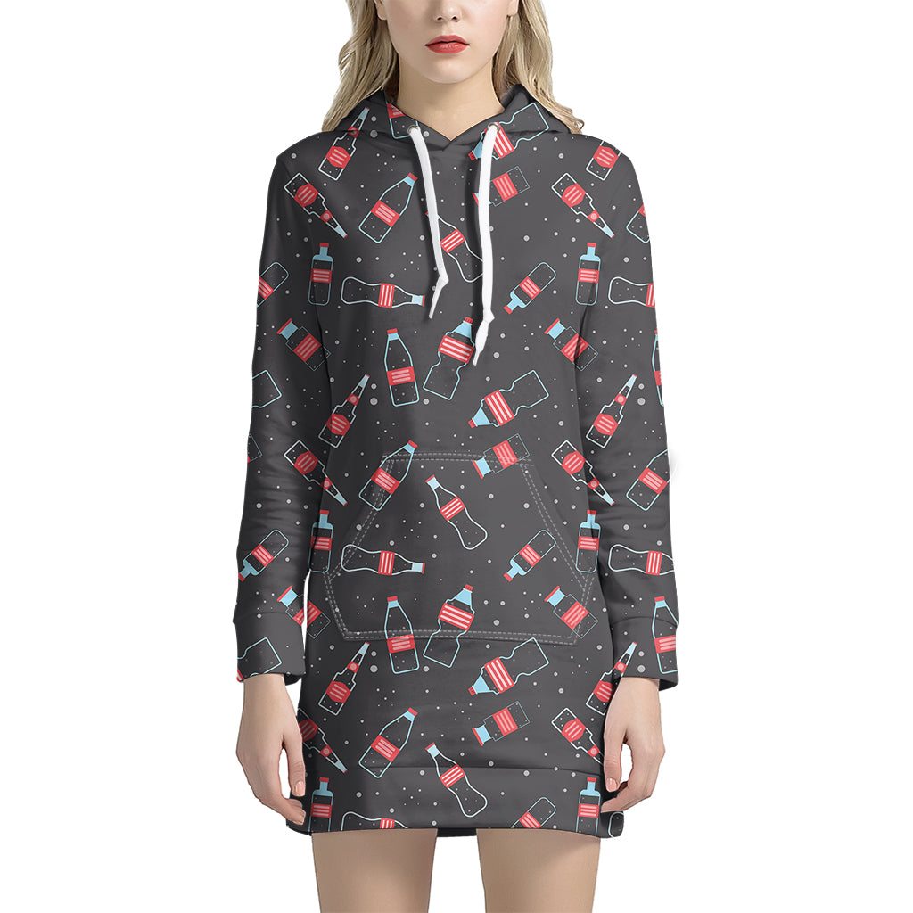 Cola Bottle Pattern Print Hoodie Dress