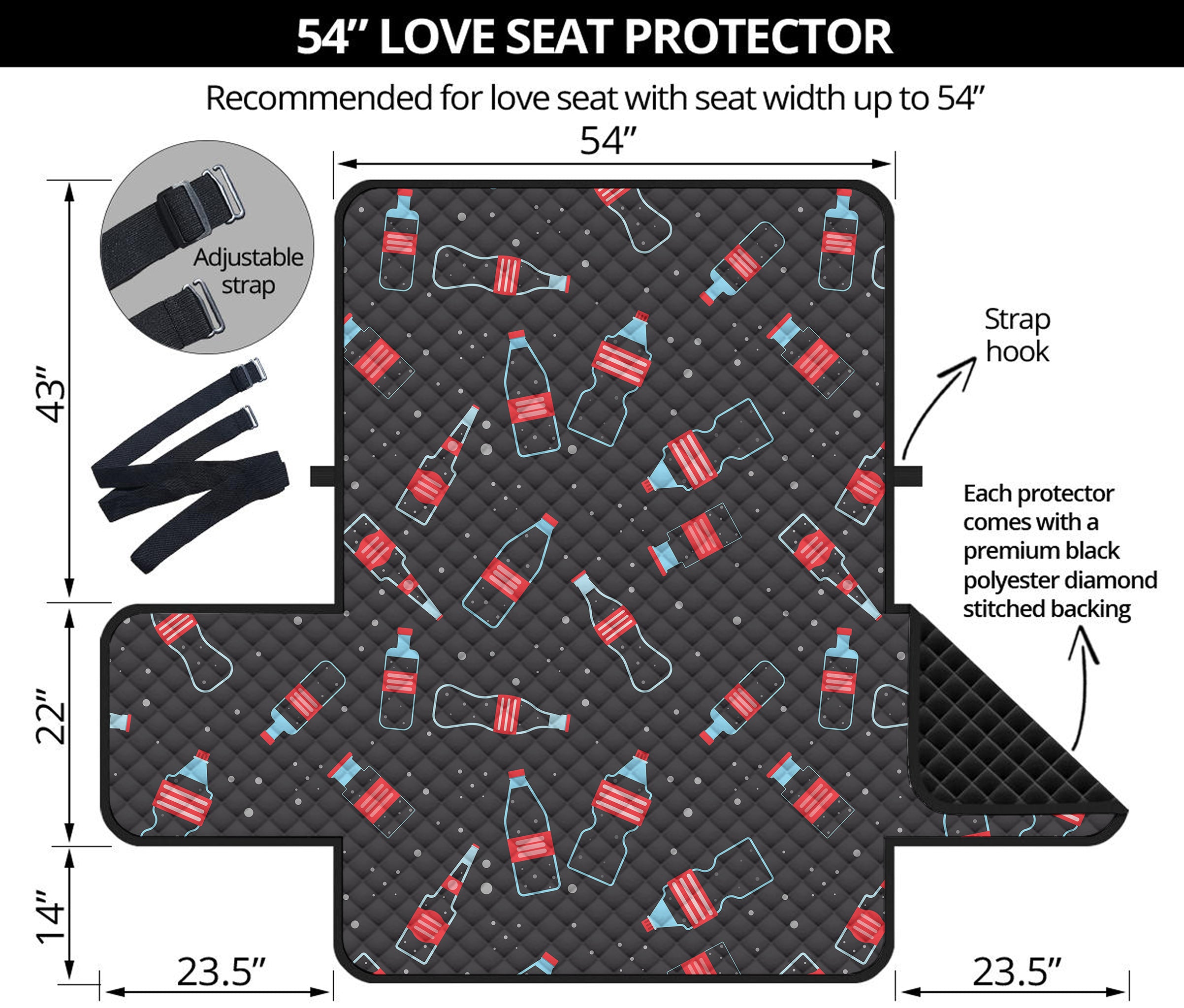 Cola Bottle Pattern Print Loveseat Protector