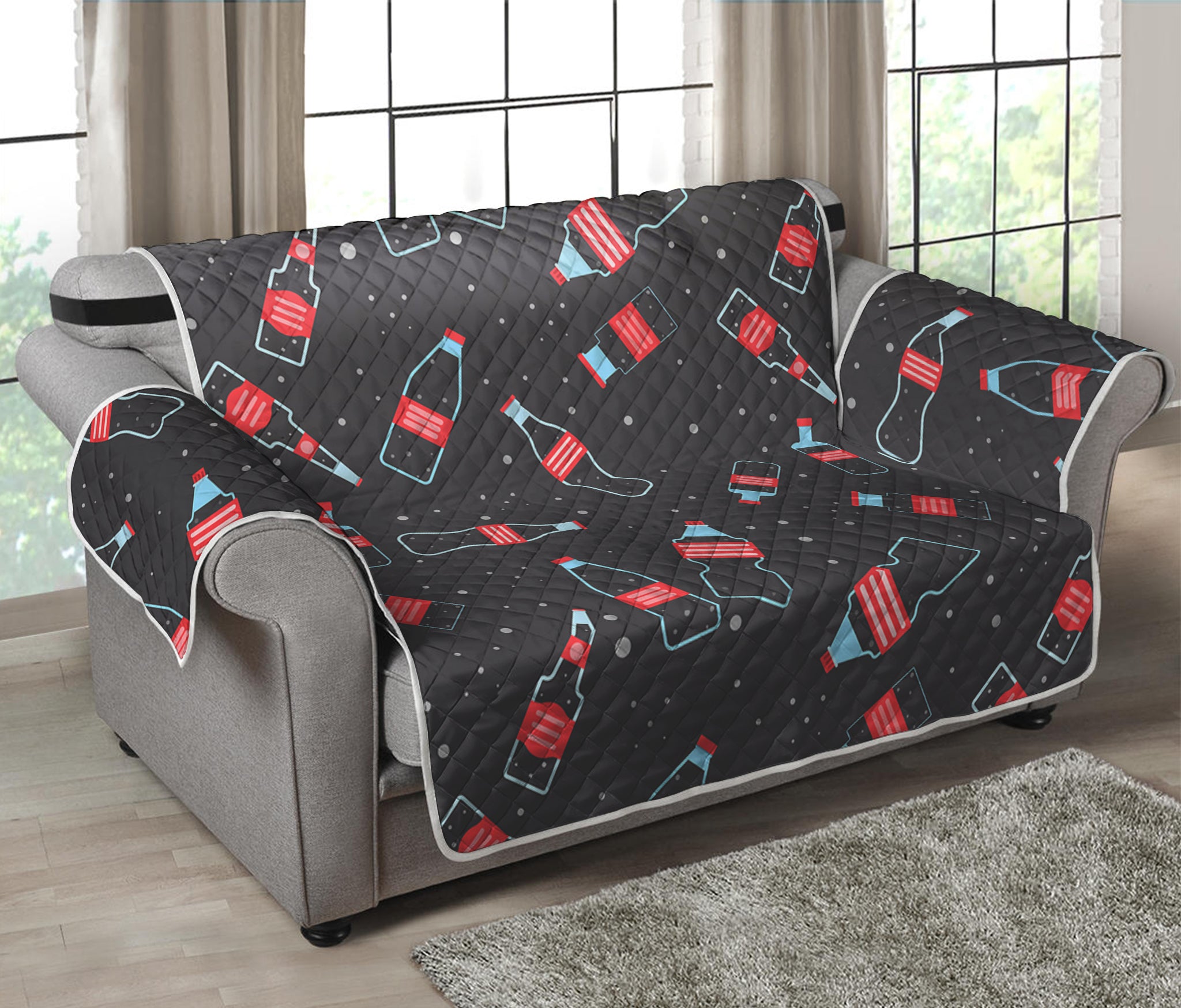 Cola Bottle Pattern Print Loveseat Protector