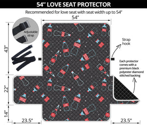 Cola Bottle Pattern Print Loveseat Protector