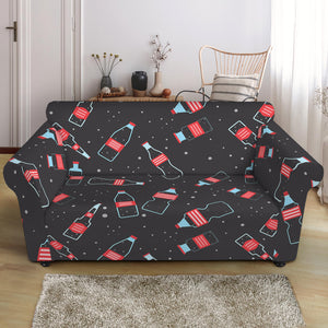 Cola Bottle Pattern Print Loveseat Slipcover