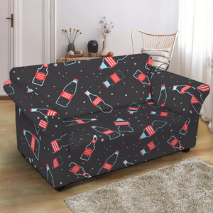 Cola Bottle Pattern Print Loveseat Slipcover