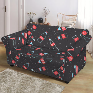 Cola Bottle Pattern Print Loveseat Slipcover