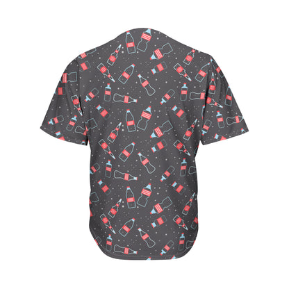 Cola Bottle Pattern Print Men's Baseball Jersey