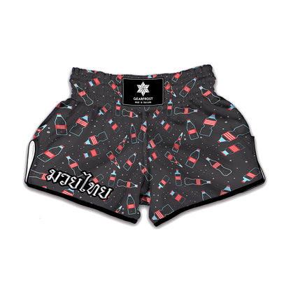 Cola Bottle Pattern Print Muay Thai Boxing Shorts